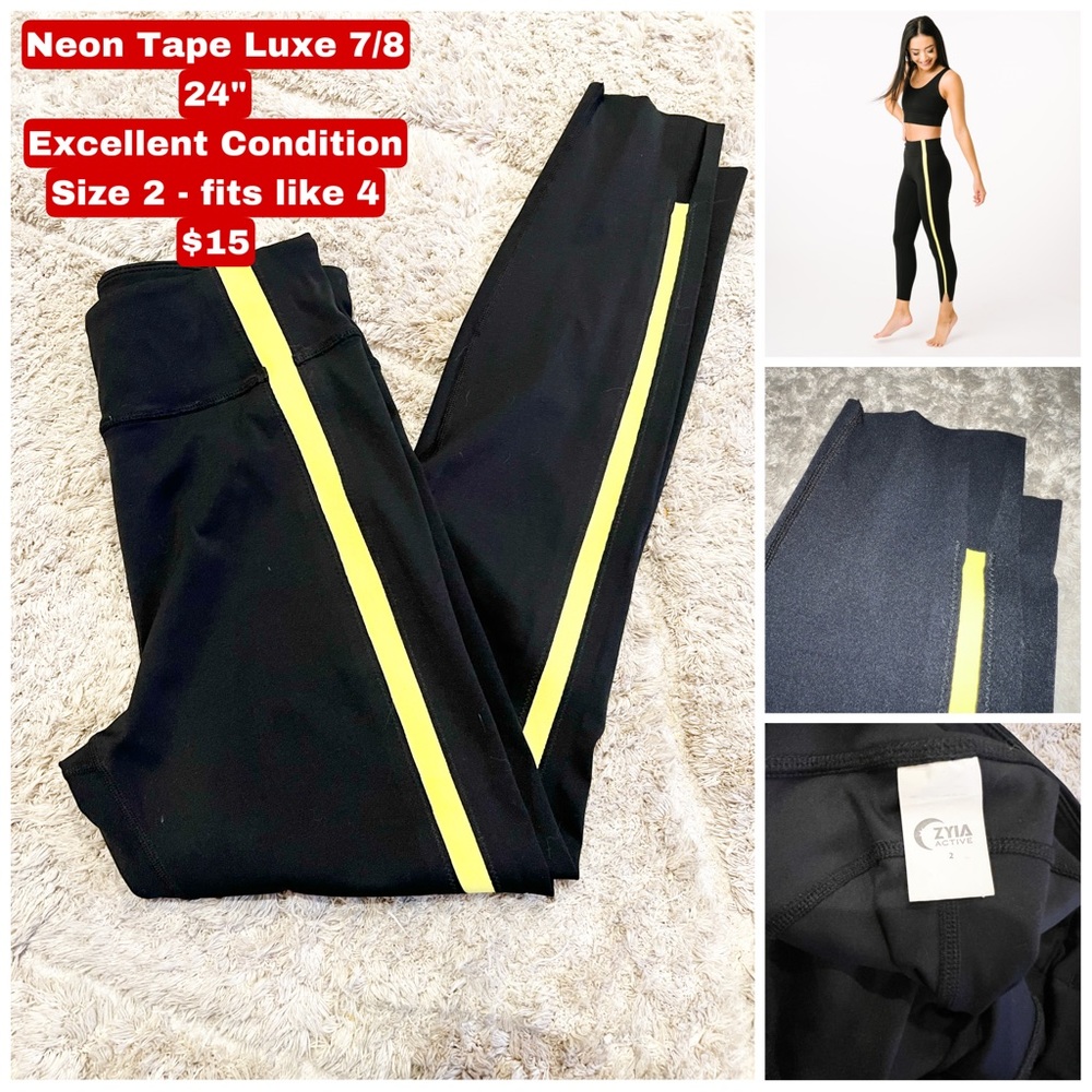 EUC Neon Tape Luxe Hi-Rise 7/8 24" Leggings - Size 2